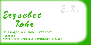 erzsebet kohr business card