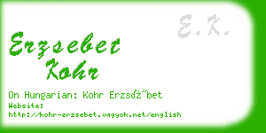 erzsebet kohr business card